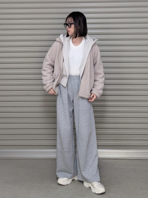 フリースジャケット ボア ユニセックス シンプル ゆったり UCHI-COLLE グンゼ フリース ジャケット ユニセックス