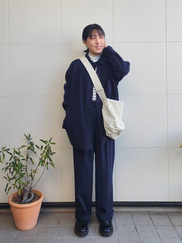 ミラノリブシャツカーディガン、ストレッチイージージョガーパンツの