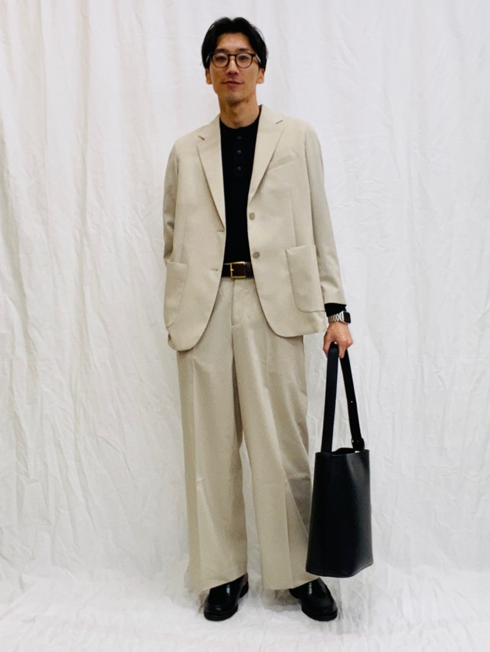 ひとひとさん❤ AS KNOW AS plus｜0【UNISEX ITEM】ワッフルヘンリーネック長袖プル