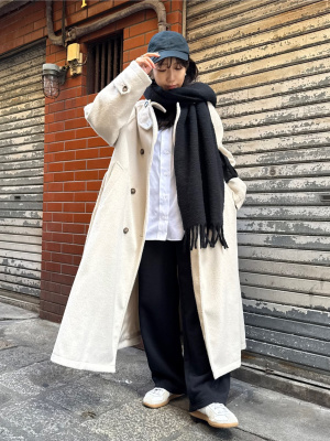 ‼️S♡‼️ユニクロ　UNIQLO スフレヤーンチャンキーストール白 ユニクロ公式 | スフレヤーンチャンキーストール