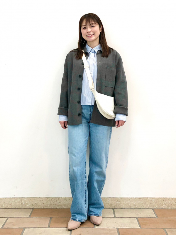 ミラノリブシャツカーディガン、ストレッチイージージョガーパンツの