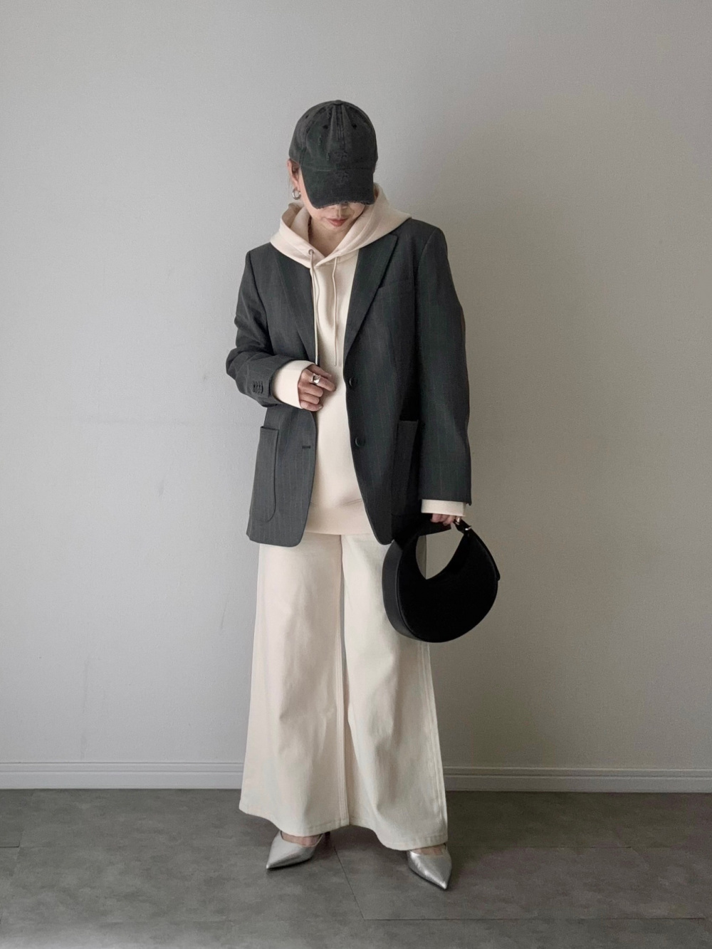UNIQLO Cオーバーサイズジャケット＆タックワイドパンツ セット ユニクロ C セットアップ オーバーサイズジャケット タック