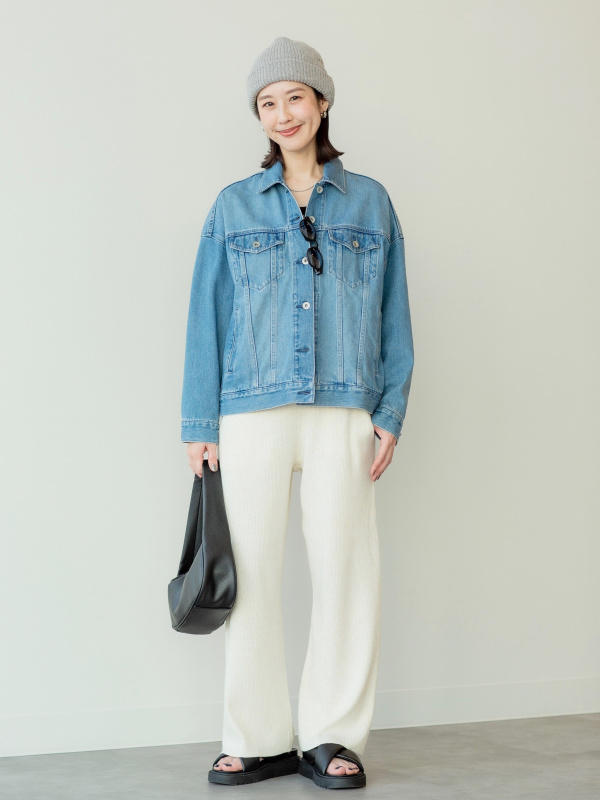 感動ダブルジャケットリラックスフィット、感動タックワイドパンツ」の