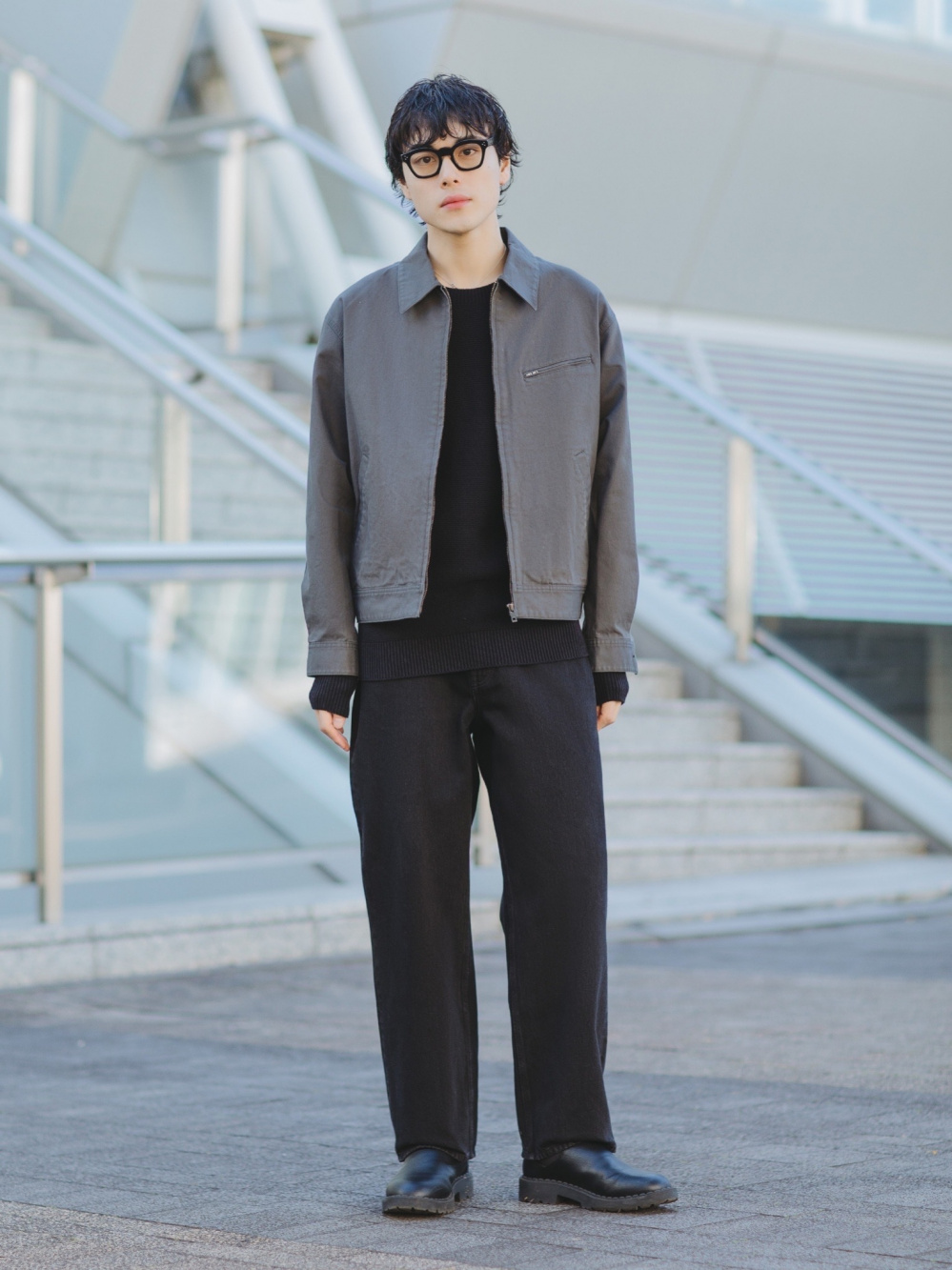 人気☆ユニクロ セットアップ　デニムジャケット　ワイドストレートジーンズ　新品☆ デニムジャケット、ワイドストレートジーンズ」の着用コーディネート