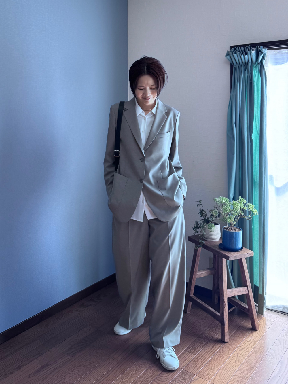 新品 XL 感動ダブルジャケットリラックスフィット タックワイドパンツ ユニクロ 感動ダブルジャケットリラックスフィット、感動タックワイド