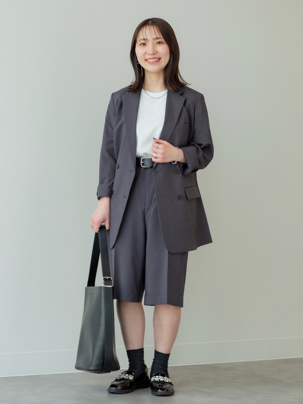 UNIQLO ユニクロC 感動ダブルジャケットリラックスフィット L グレー ユニクロ公式 | 感動ダブルジャケットリラックスフィット