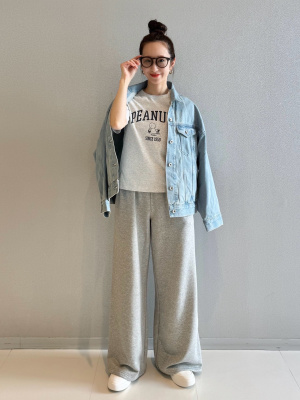 UNIQLO オーバーサイズカラーデニムジャケット L グレー ユニクロ ユニクロU オーバーサイズカラーデニムジャケット L グレー