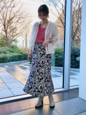 UNIQLO コントワー・デ・コトニエ　 レーヨンプリントロングスカート　Ｌ ユニクロ公式 | レーヨンプリントロングスカート（コントワーデ
