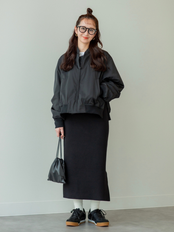 スムースコットンブレンドスカート（レディース）の着用