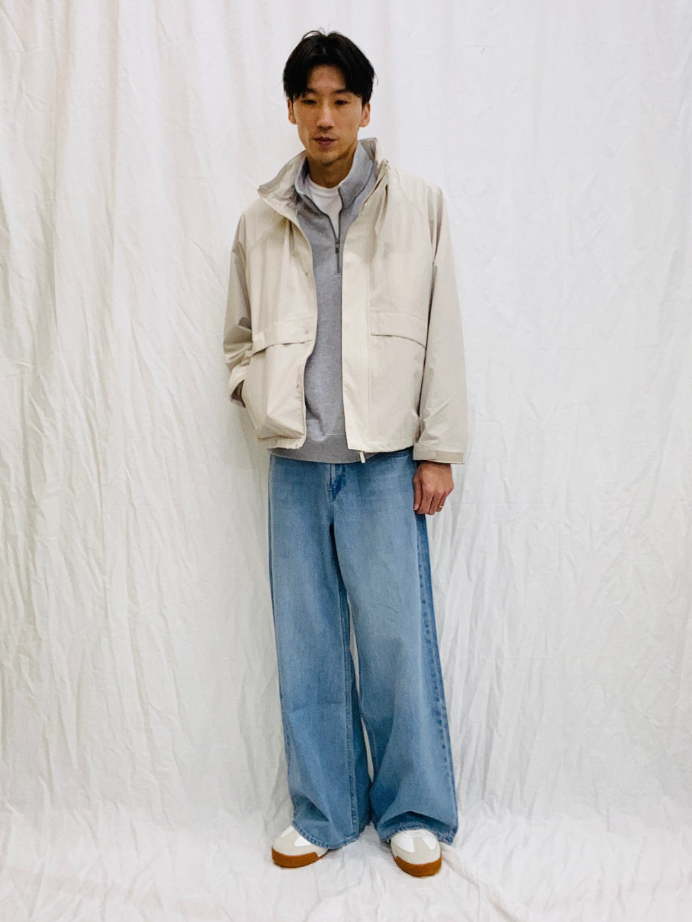 スウェットハーフジップシャツ」の着用コーディネート| ユニクロ公式