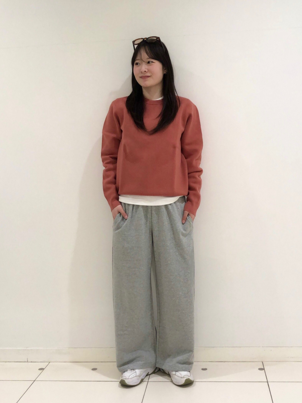 ウォッシャブルニットリブパンツ/丈長め、ウォッシャブル