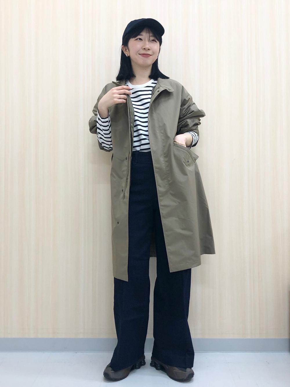 エアリズムコットンT／ボーダー、スムースコットンブレンド