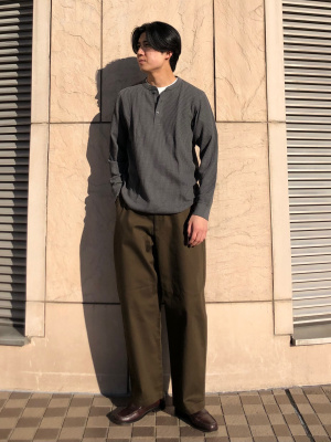 ユニクロ公式 | ワッフルヘンリーネックTシャツ