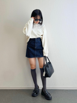 ★ JEANS★ ボクシークロップスウェットシャツ ユニクロ公式 | ボクシースウェットシャツ