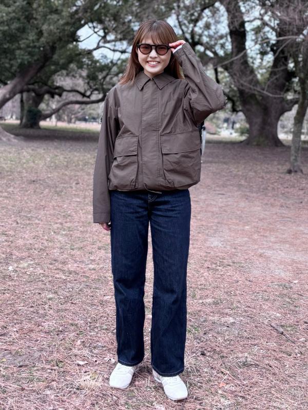 【美品】ユニクロUNIQLOコットンショートブルゾン34ブラウンM475403 ユニクロ公式 | コットンショートブルゾン