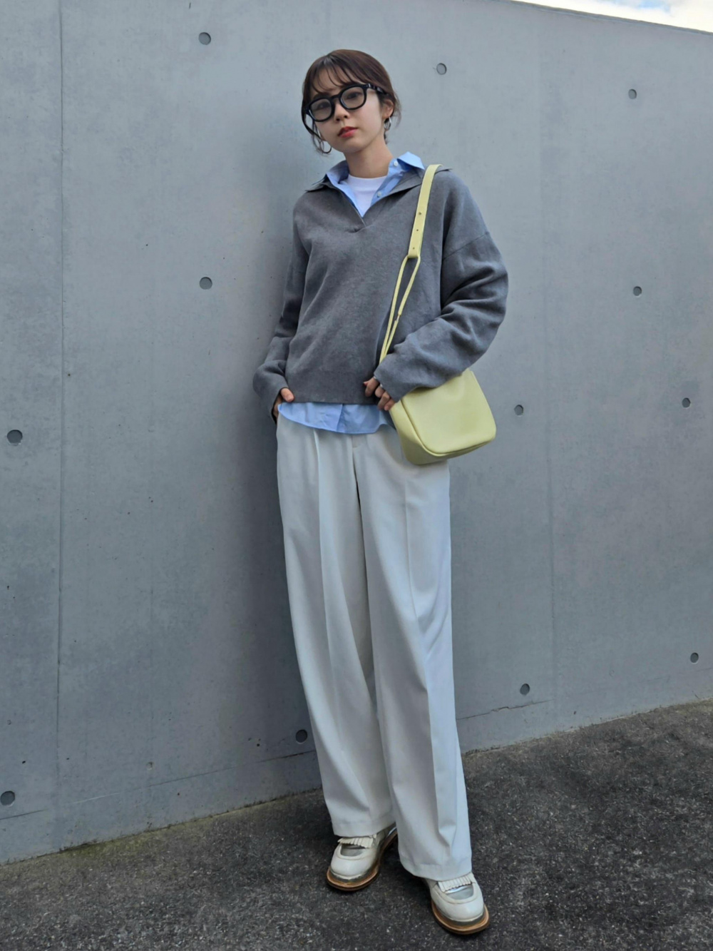 ダブルジャケット、タックワイドパンツ」の着用コーディネート