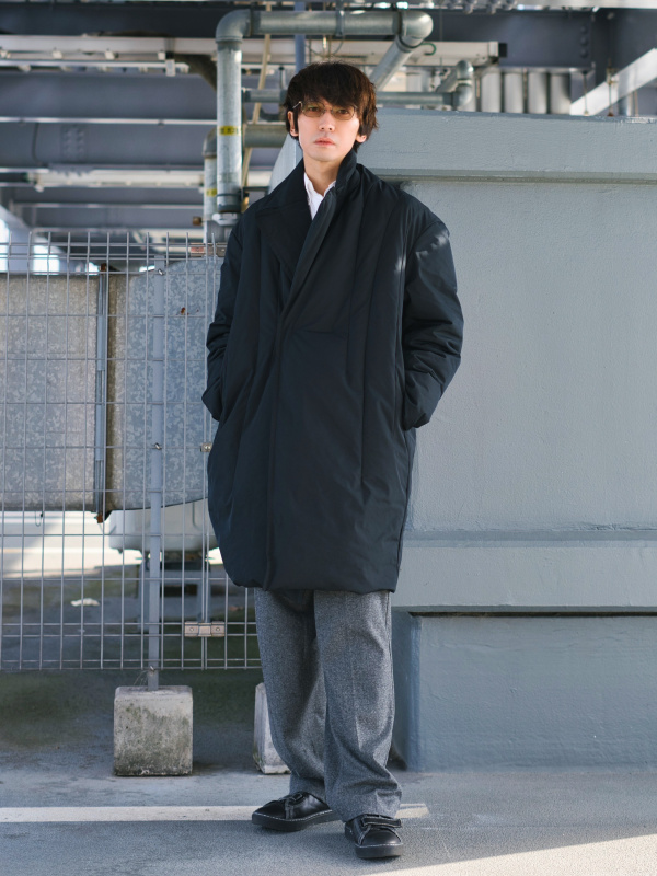 タックワイドパンツ/ヘリンボーンのコーディネート・着用イメージ