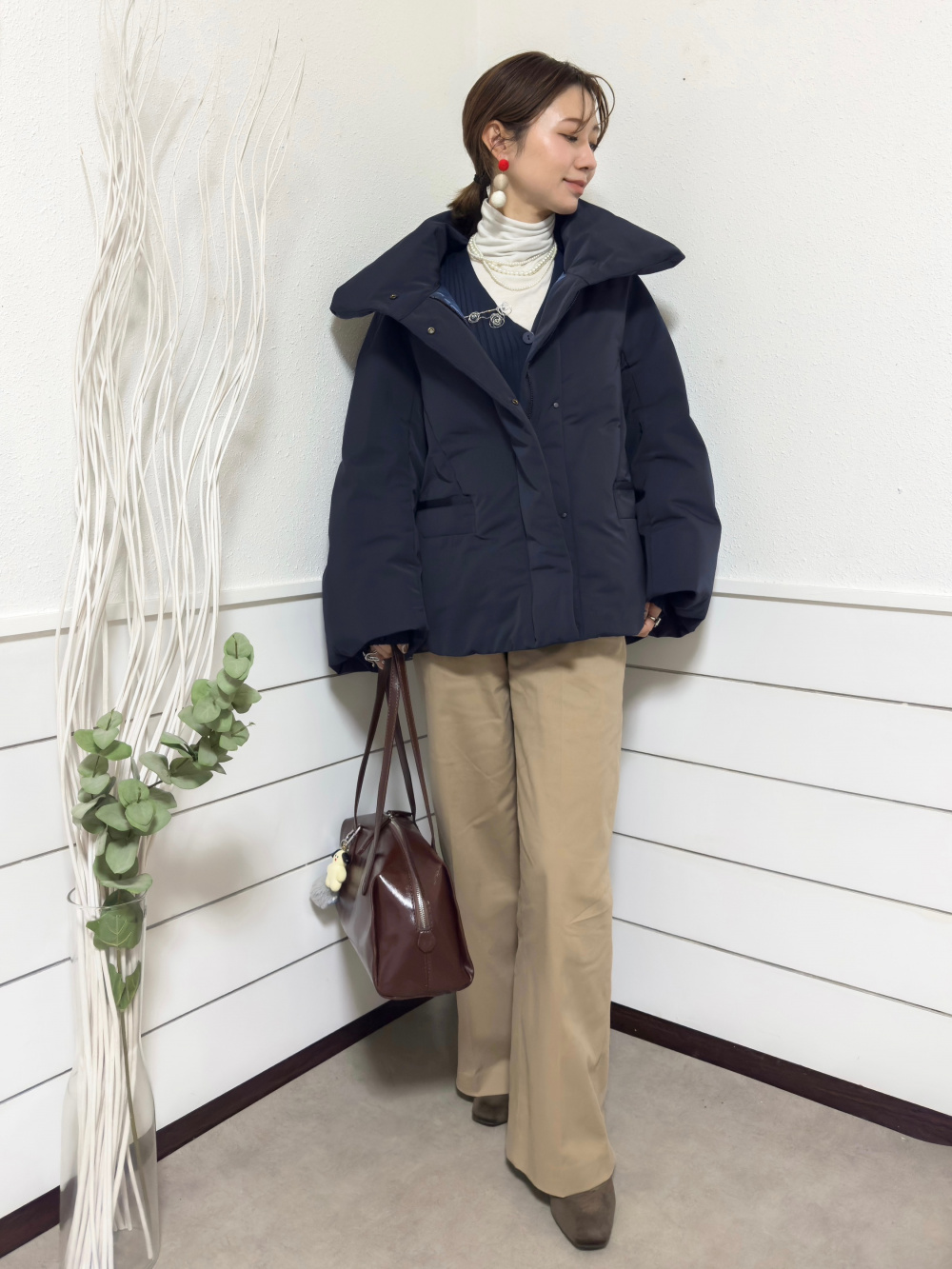 ソフトニットフリースクルーネックT、メリノクルーネックセーター」の