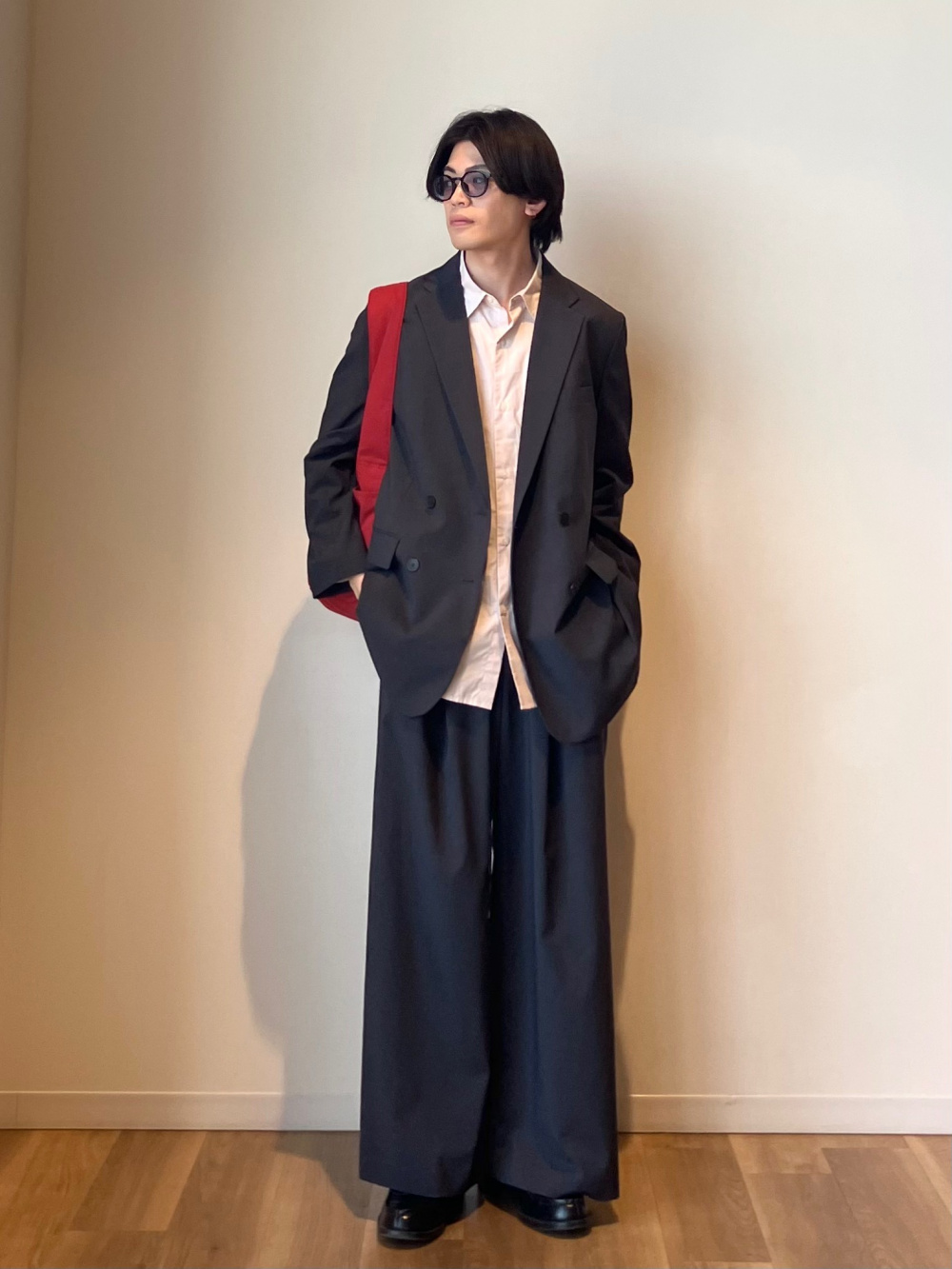 感動ダブルジャケットリラックスフィット、感動タックワイド
