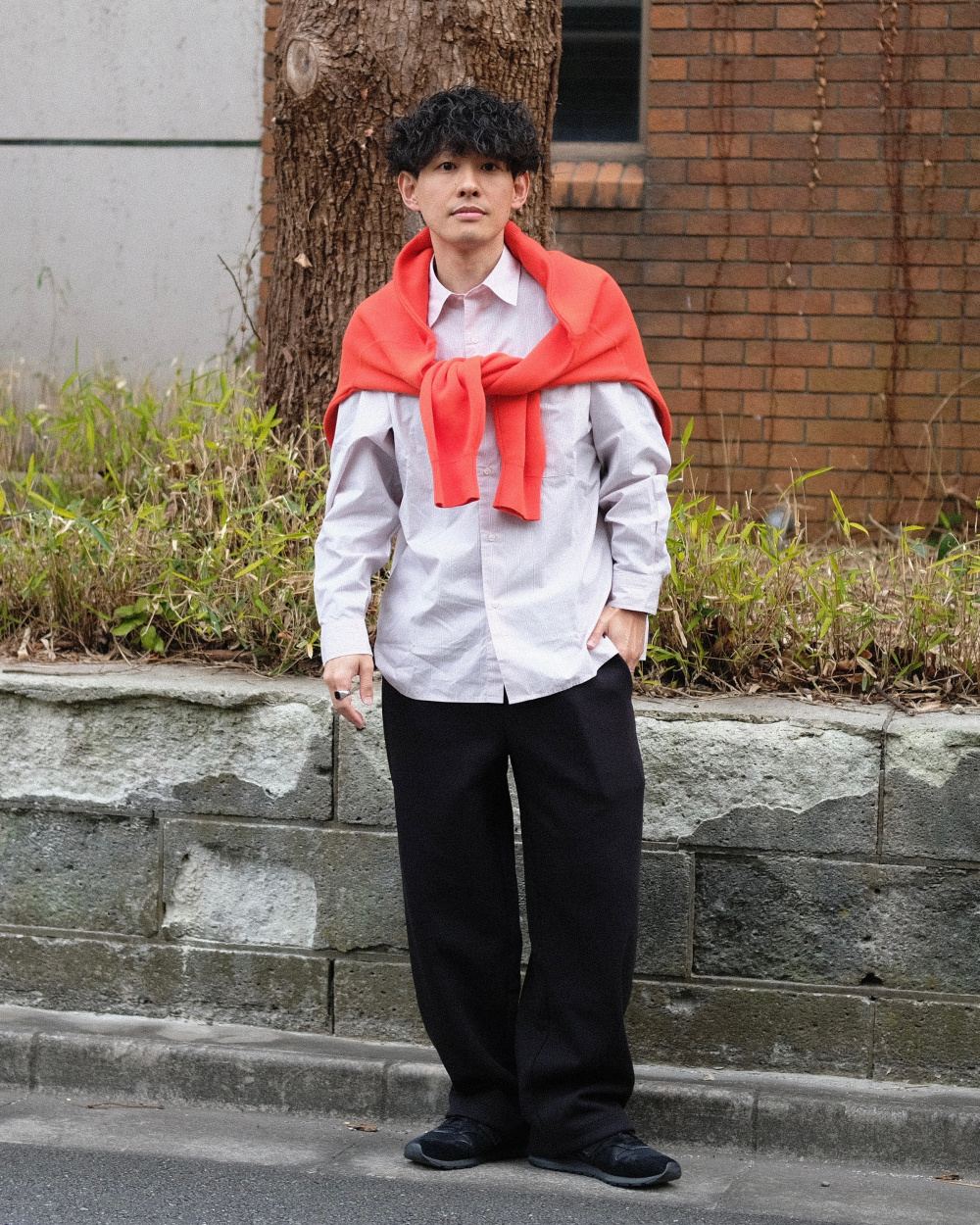 スウェットワイドパンツ、シングルカラーショートブルゾン」の