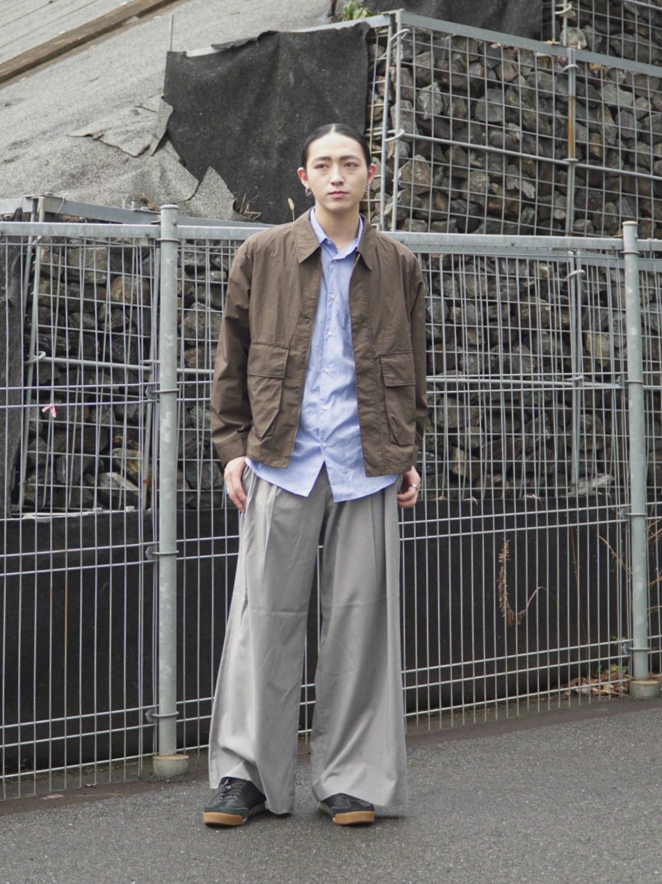 感動ダブルジャケットリラックスフィット、感動タックワイドパンツ」の