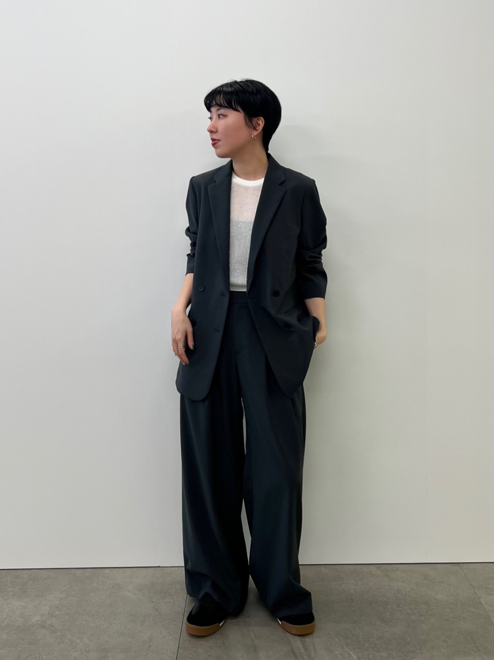 感動ダブルジャケットリラックスフィット、感動タックワイド