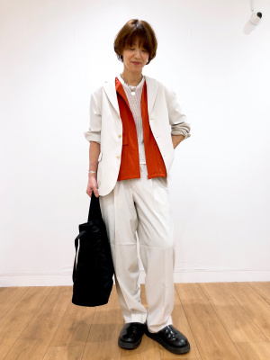 UNIQLO C 感動ジャケット 感動タックパンツ セットアップ ホワイト ユニクロ公式 | 感動タックパンツ