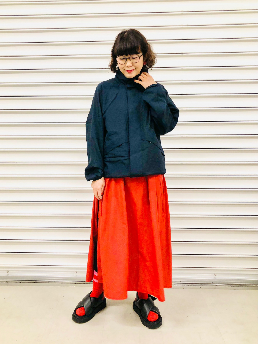 ライトウェイトスタンドブルゾン、ワイドフィットカーゴハーフパンツ 
