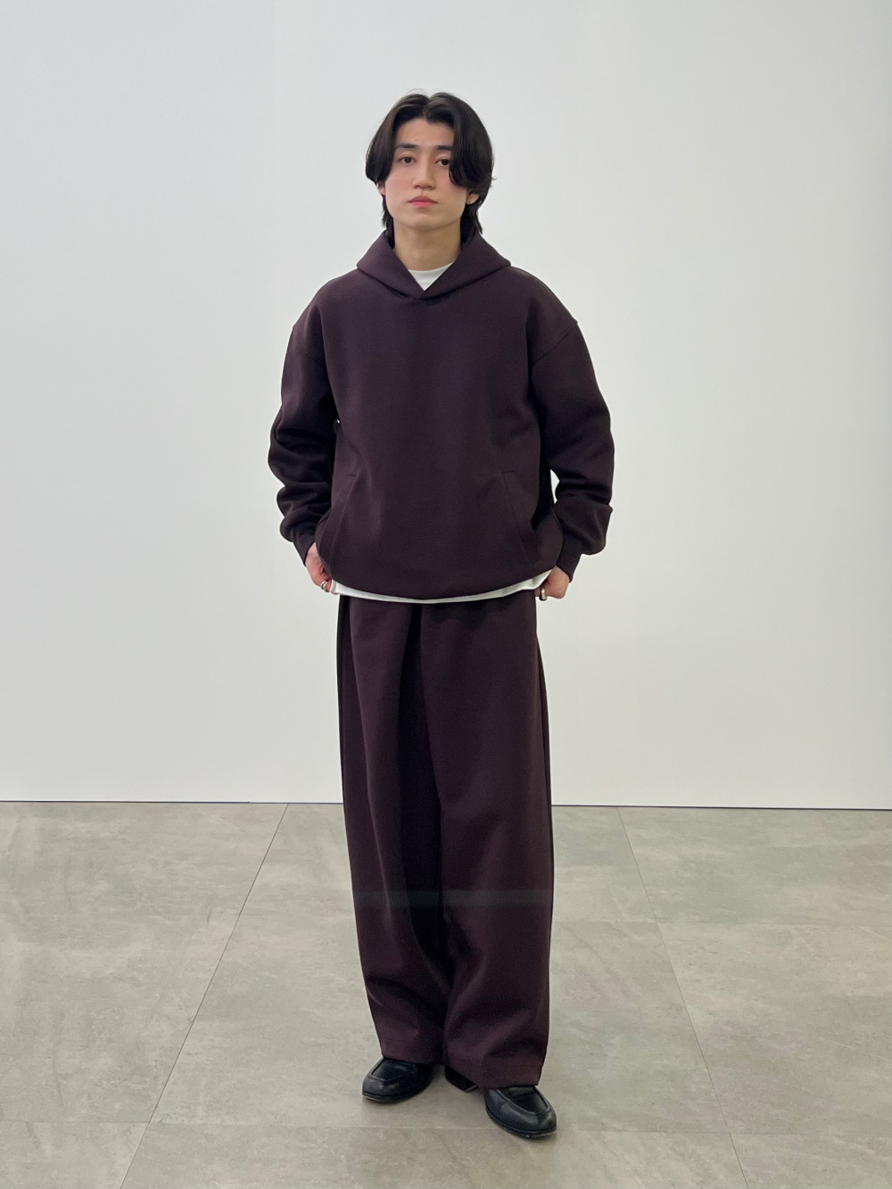スウェットワイドパンツ、スウェットオーバーサイズプルパーカ