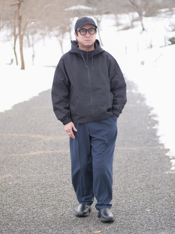 感動ジャケット、感動タックパンツのコーディネート・着用イメージ
