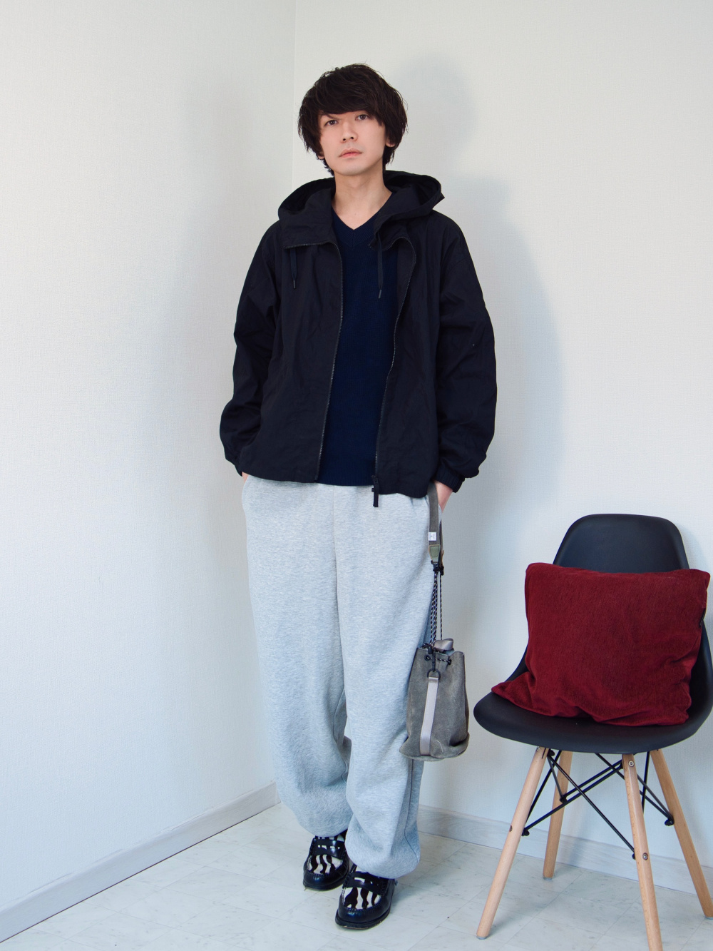 スウェットワイドパンツ、スウェットオーバーサイズプルパーカ