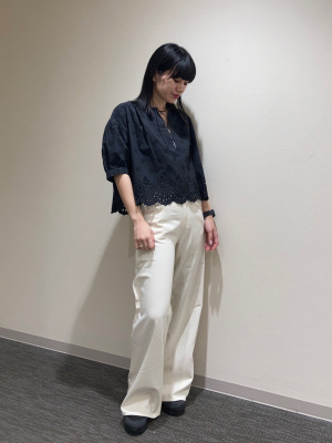 ユニクロ公式 | コットンエンブロイダリーブラウス/5分袖