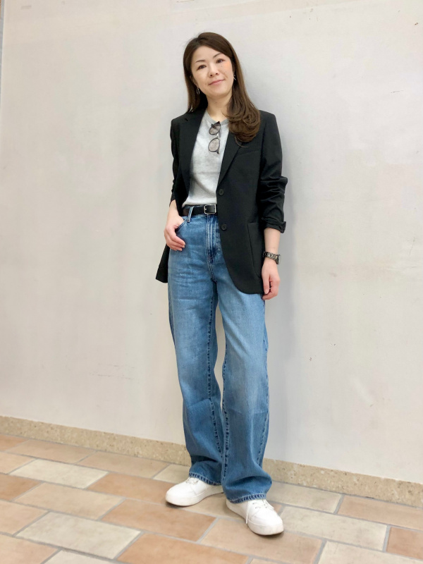 UNIQLO 感動ジャケットリラックスフィットM 感動ワイドパンツM 感動ジャケットリラックスフィット、感動ワイドパンツのコーディネート