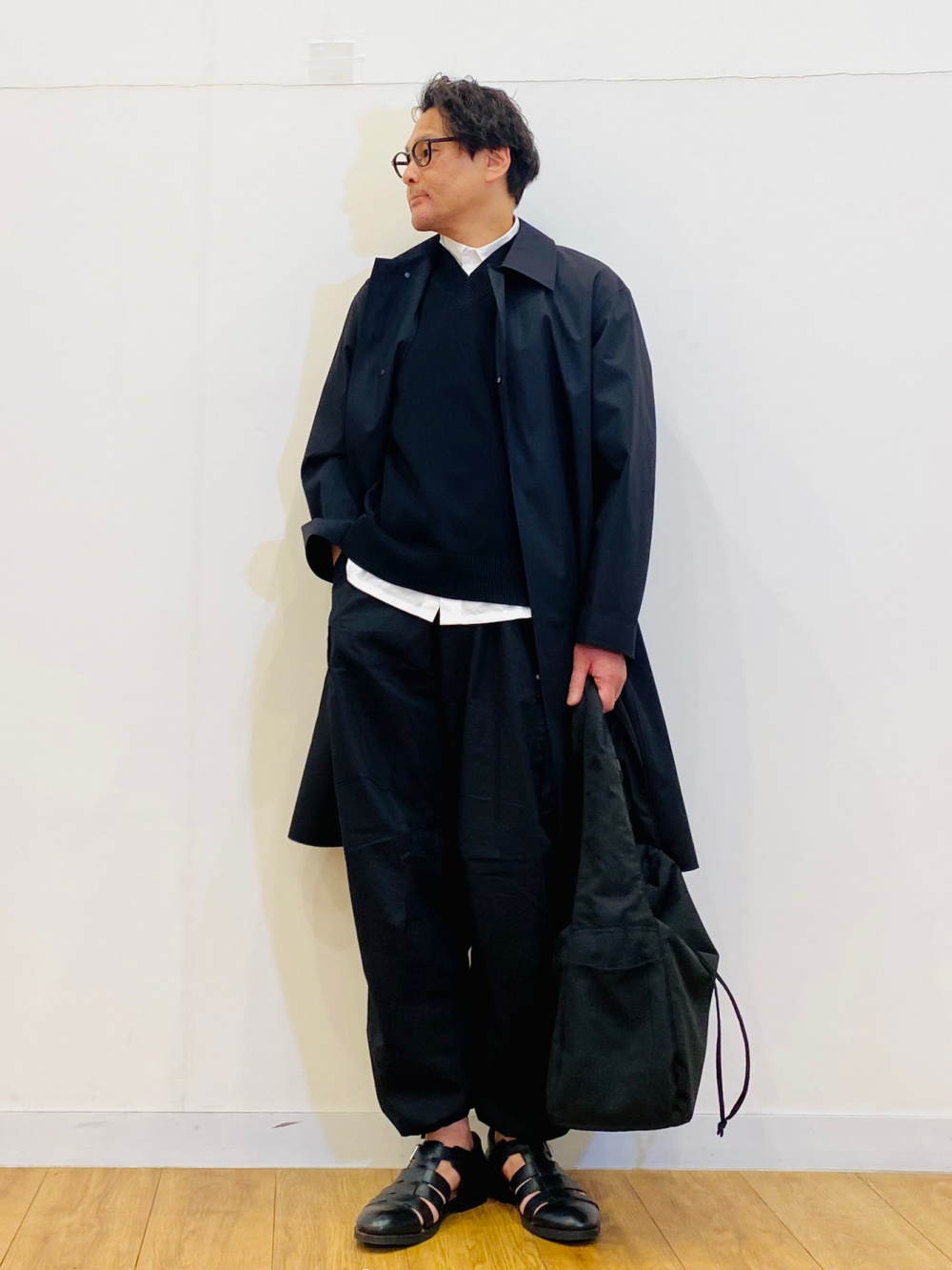 感動ダブルジャケットリラックスフィット、感動タックワイドパンツ」の