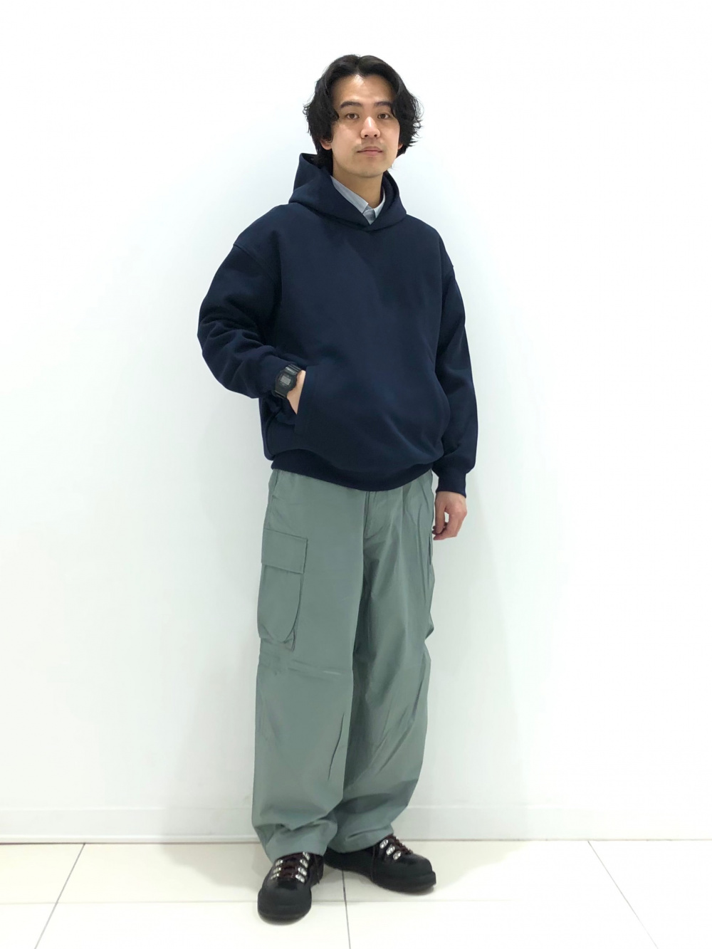 コットンショートブルゾン、ニットベスト」の着用コーディネート