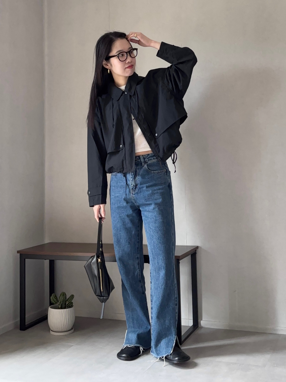 魅了 ウォッシャブルミラノリブニットパンツ、ユーティリティショート ジャケット・アウター