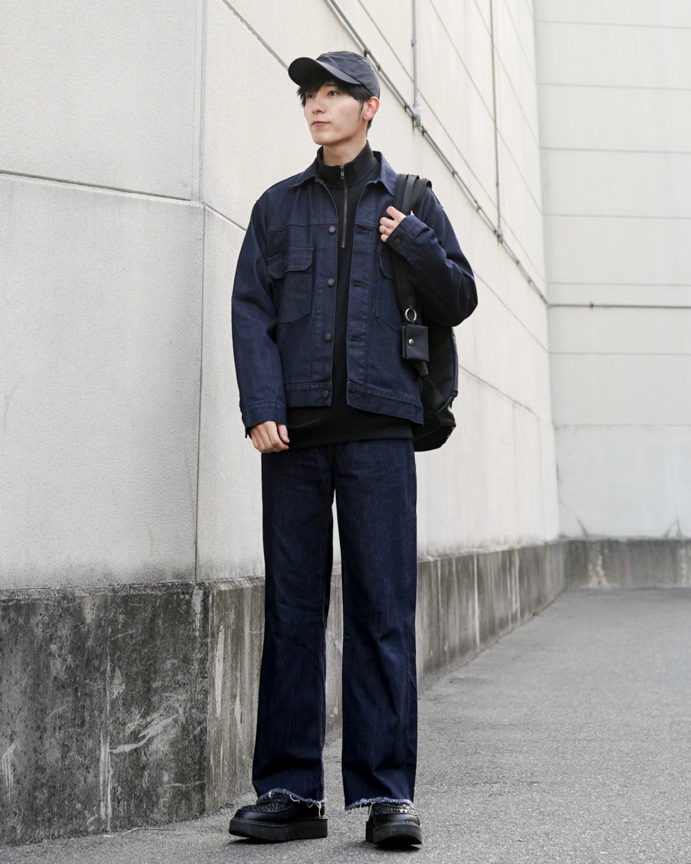 ドライスウェットワイドパンツ/丈長め、シングルカラーショート