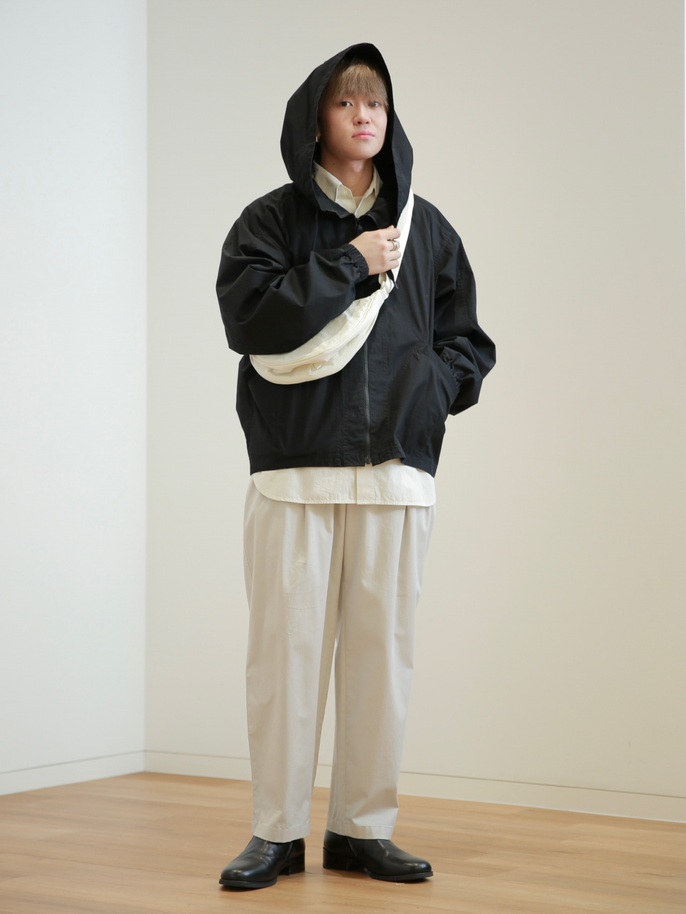 ブラッシュドツイルオーバーシャツ（長袖）、ブラッシュドジャージー