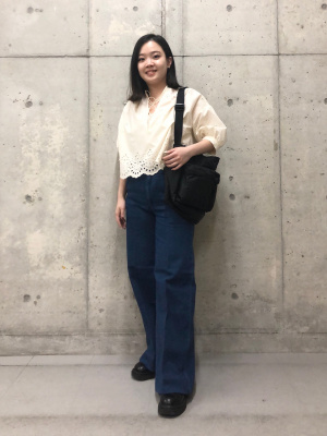 ユニクロ公式 | コットンエンブロイダリーブラウス/5分袖