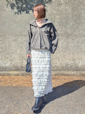 【OFF WHITE & BLACK】ウィンドプルーフスタンドブルゾン ユニクロ公式 | ウィンドプルーフスタンドブルゾン