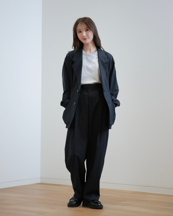 コットンブレンドジャケット（レディース）の着用コーディネート