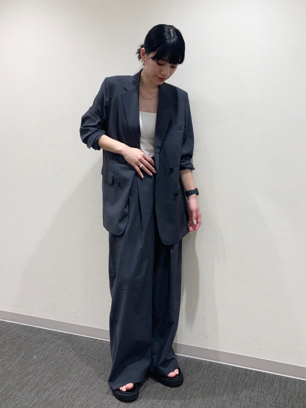 感動ダブルジャケットリラックスフィット、感動タックワイド