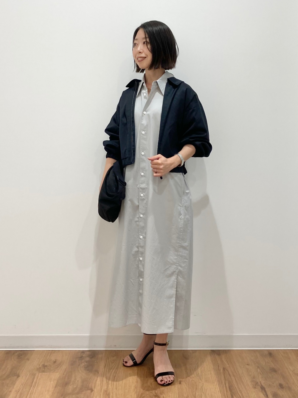 コットンシャツワンピース/ノースリーブ」の着用コーディネート