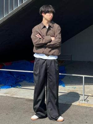 【セットアップ】UNIQLO C コットンショートブルゾン カーゴパンツ M UNIQLO：C新作のワイドフィットカーゴパンツ コットンショート