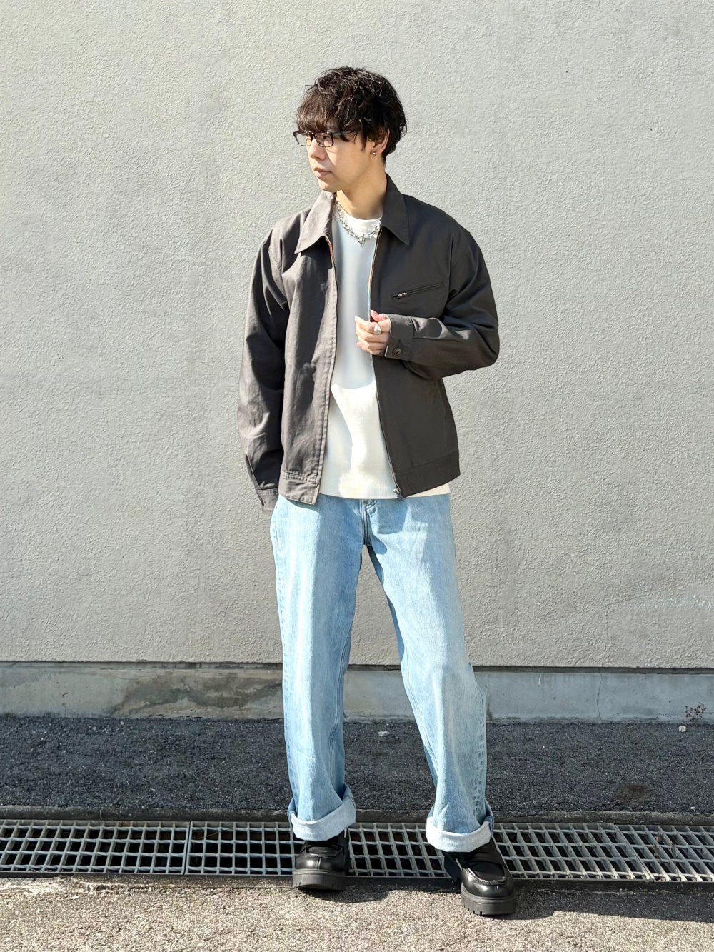 トレンチコートユニクロデニムシャツトップスストレートデニムコーデセットML w300_1s0.jpg