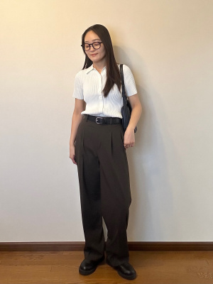 ユニクロ公式 | リブポロカーディガン