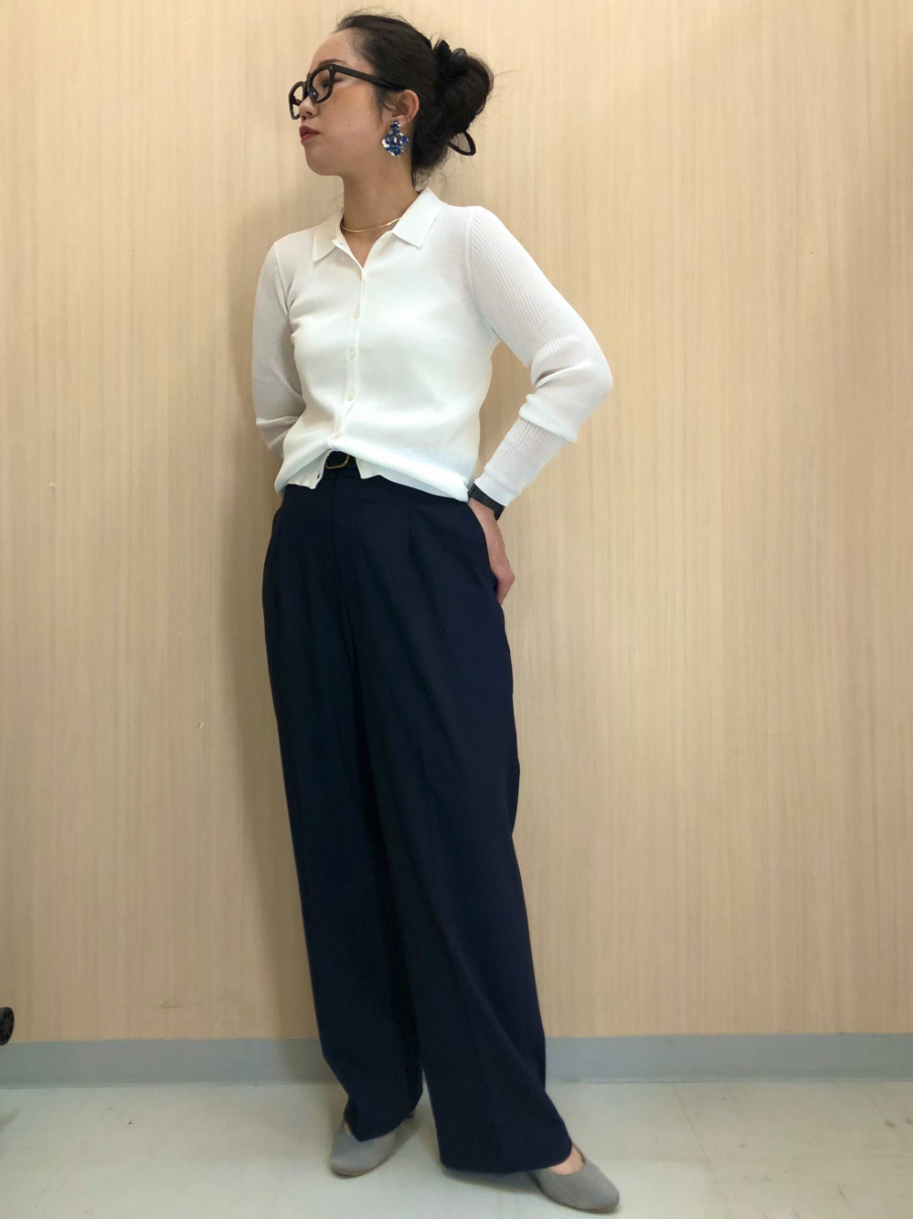 ダブルジャケット、タックワイドパンツ」の着用コーディネート