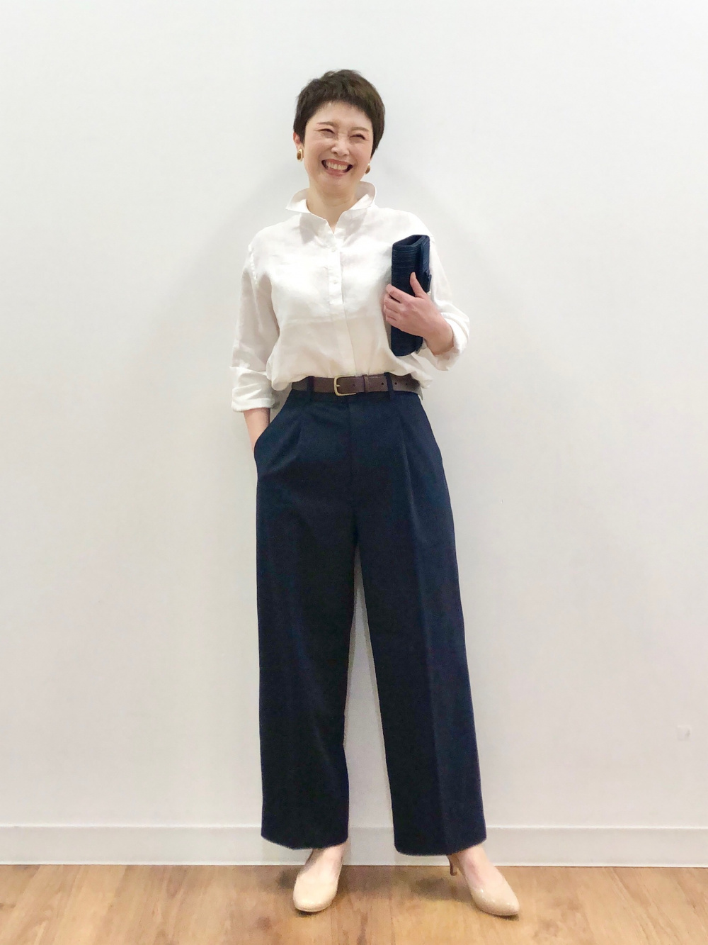 ダブルジャケット、タックワイドパンツ」の着用コーディネート ダブルジャケット、タックワイドパンツ」の着用コーディネート
