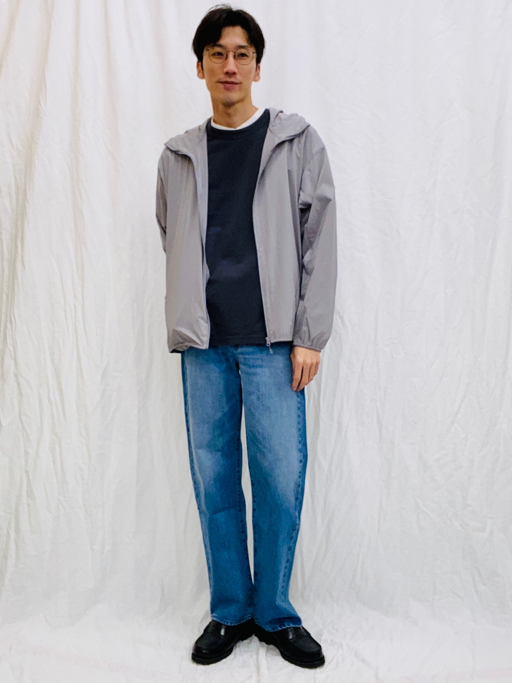 クルーネックTシャツ、ストレッチウールスリムジャケット