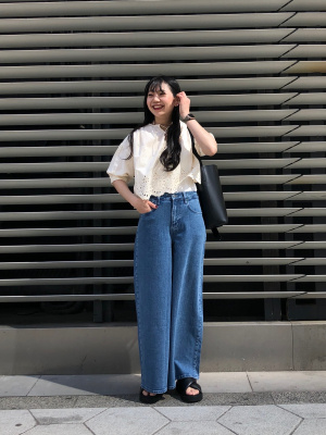 ユニクロ公式 | コットンエンブロイダリーブラウス/5分袖